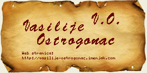 Vasilije Ostrogonac vizit kartica